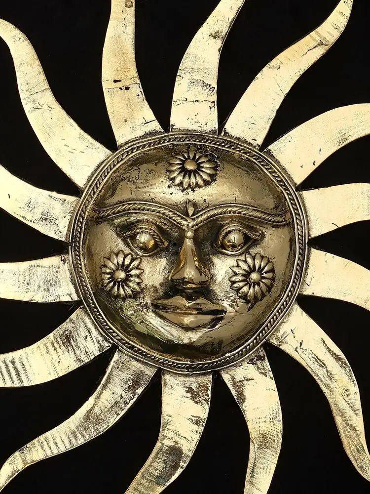 Close view of the sun face with a third eye