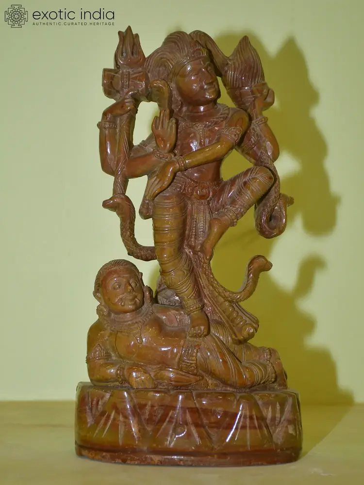 Front view of the red stone Nataraja