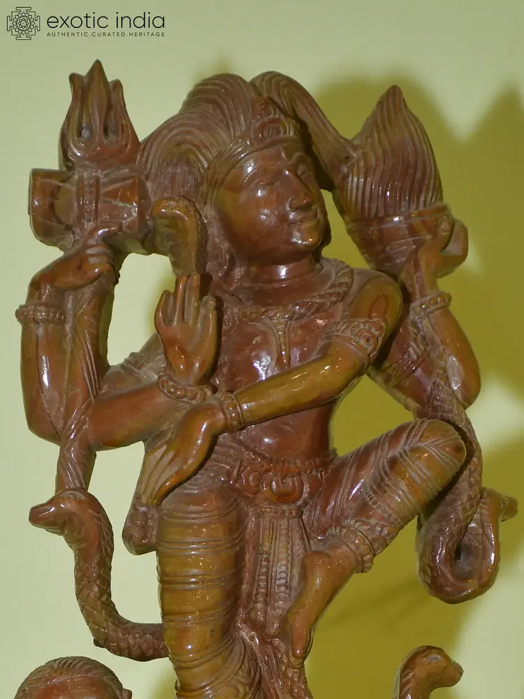 Close view of the figure and arms