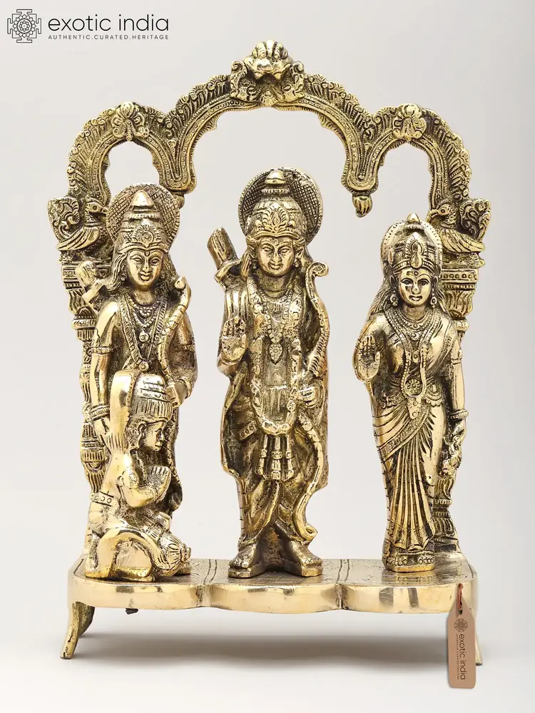 Ram Darbar figures under a carved arch, front view