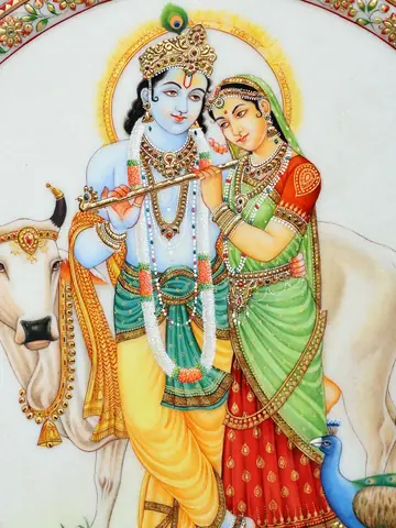 Close view of Radha and Krishna
