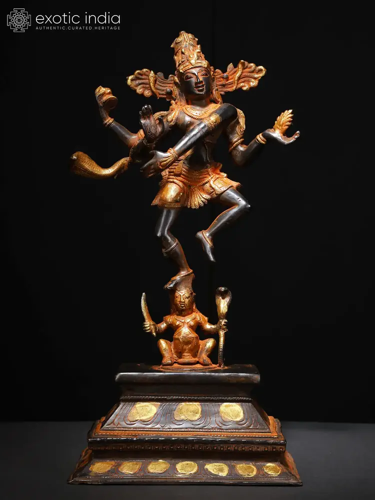 Brass Nataraja on a stepped base, front view