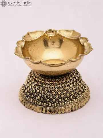 Another front view of the brass diya