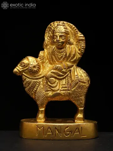 Mangal on his vehicle with the name on the base