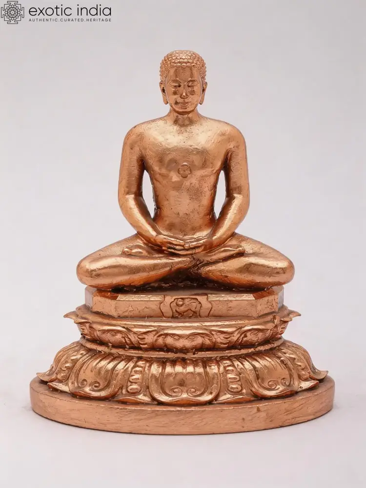 Bronze Mahavira statue seen from the front
