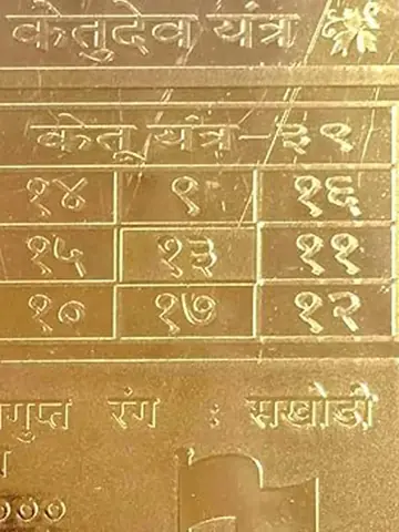 Close view of the number grid