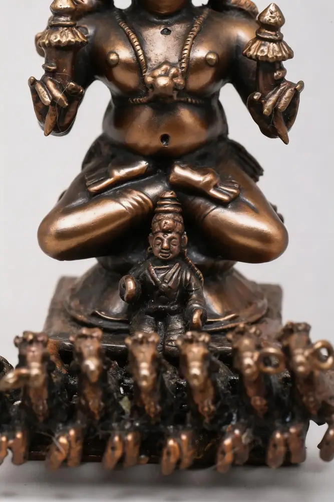 Close view of the seven horses