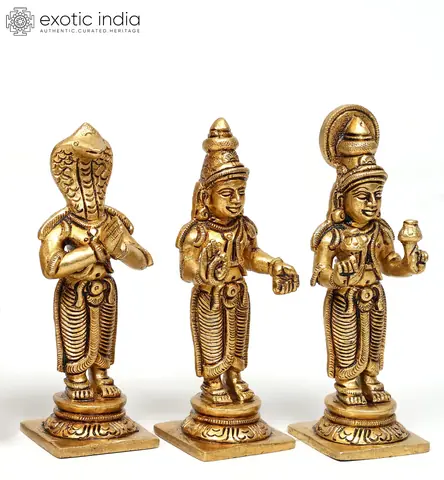 Close view of three figures at an angle