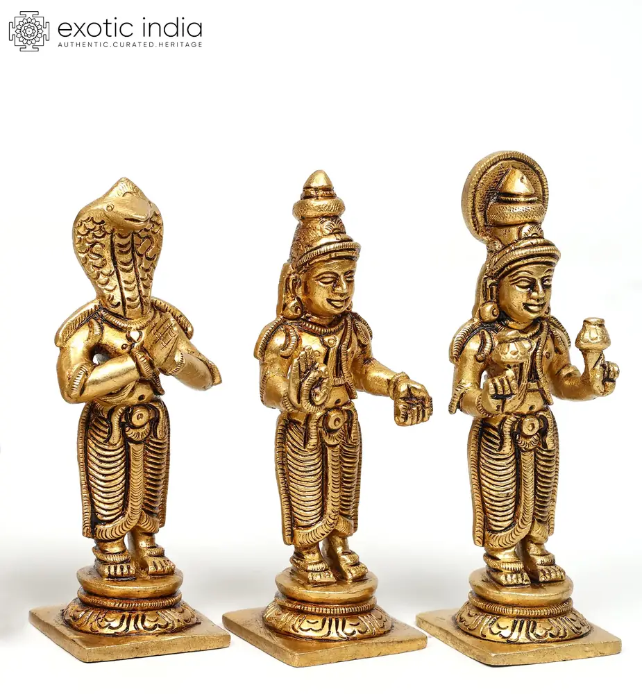 Close view of three figures at an angle