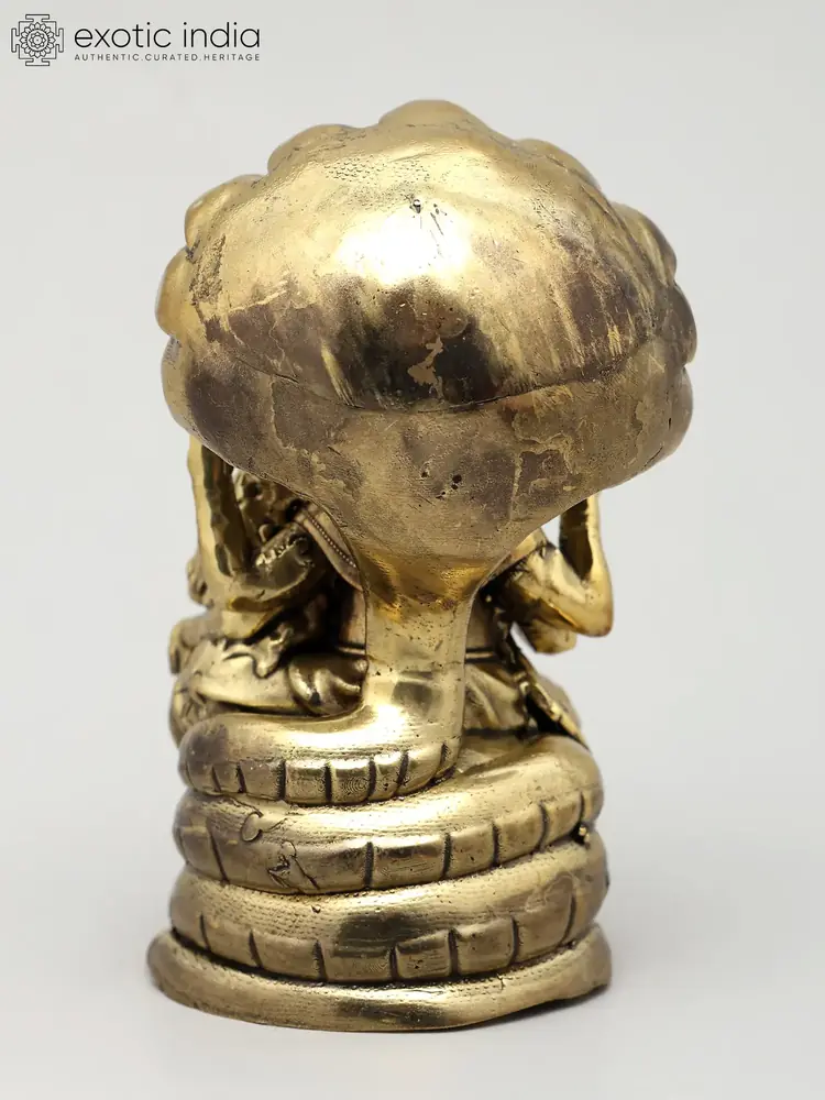 Back of the idol showing the coiled hood