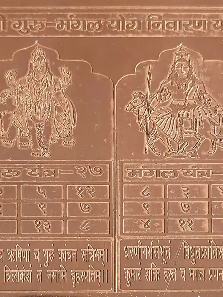 Close view of the two engraved panels and number grids