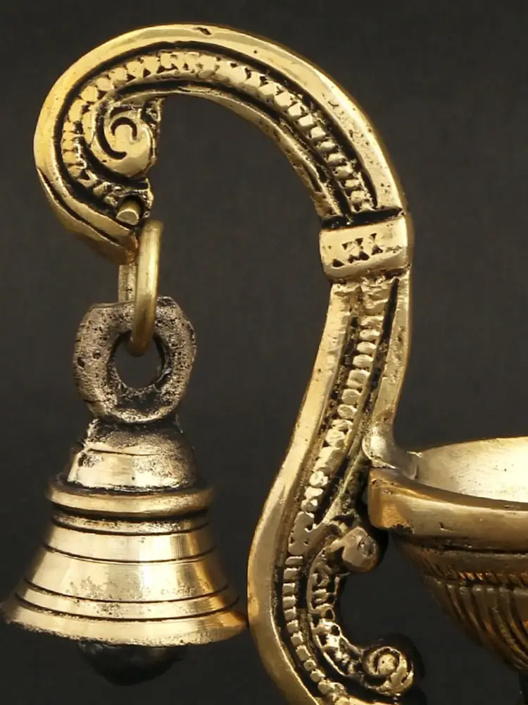 Close view of the bell and handle