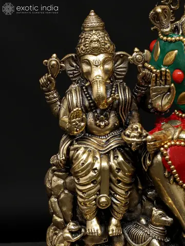 Close view of the elephant-headed figure