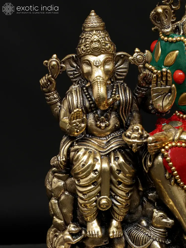 Close view of the elephant-headed figure