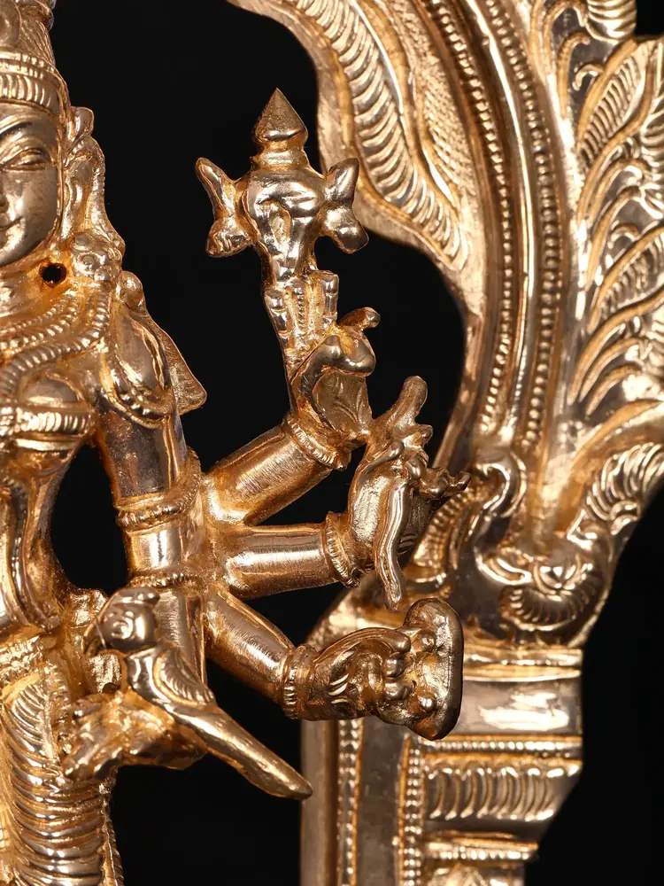 Close view of the arms and arch