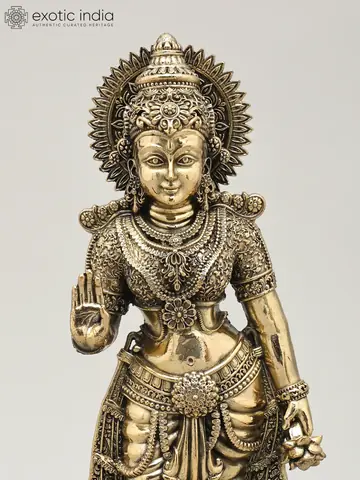 Close view of the Sita figure's face and crown