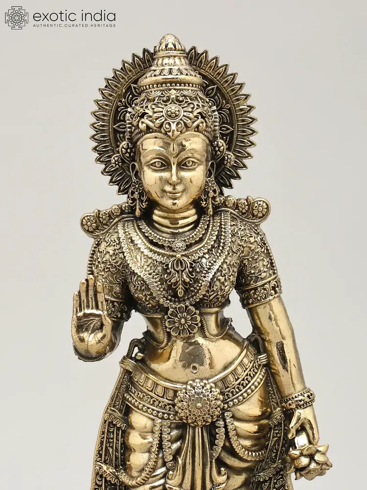 Close view of the Sita figure's face and crown