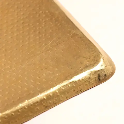 Close view of the dimpled surface and corner