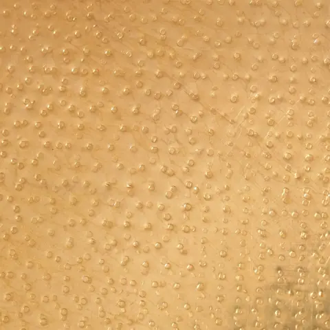 Close view of the hammered dimples