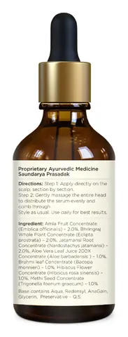 Back of the bottle showing the printed label