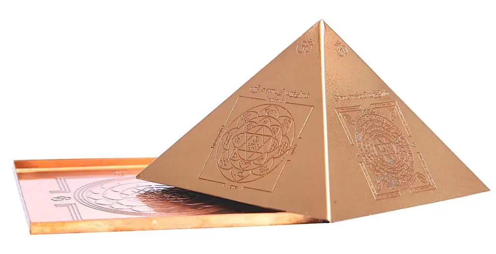 Copper Vastu pyramid on its base plate