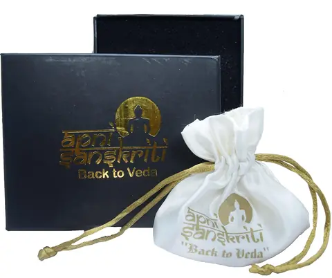 The gift box open with the bag and a gold clasp