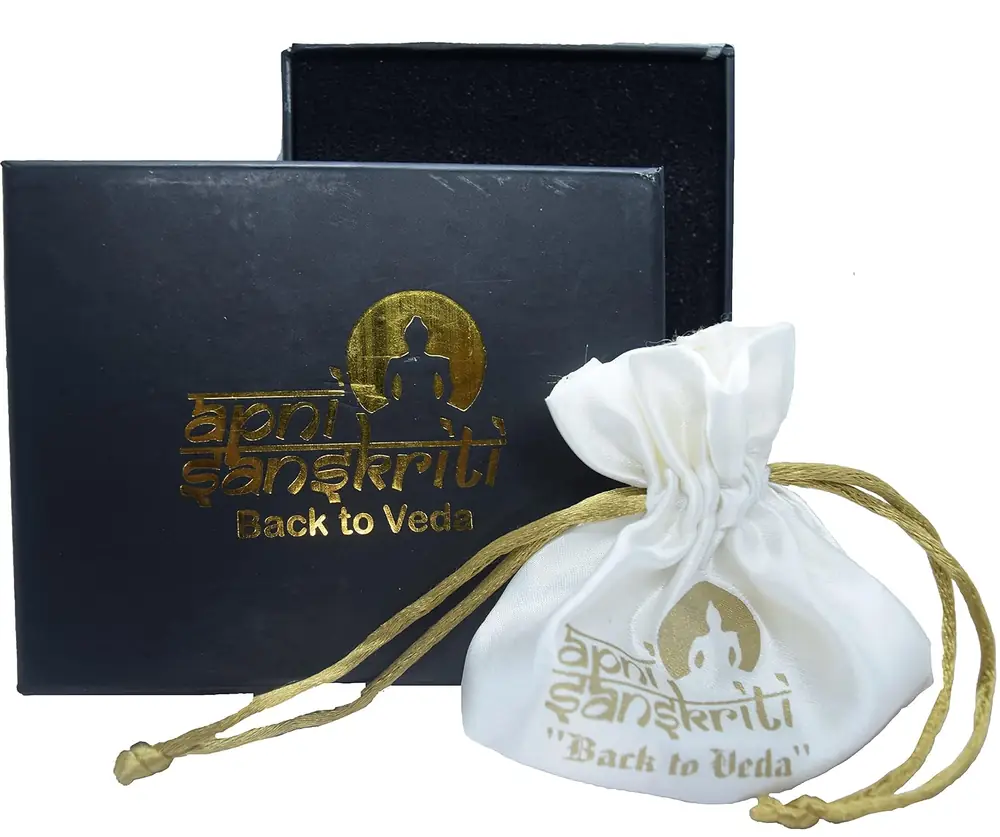 The gift box open with the bag and a gold clasp