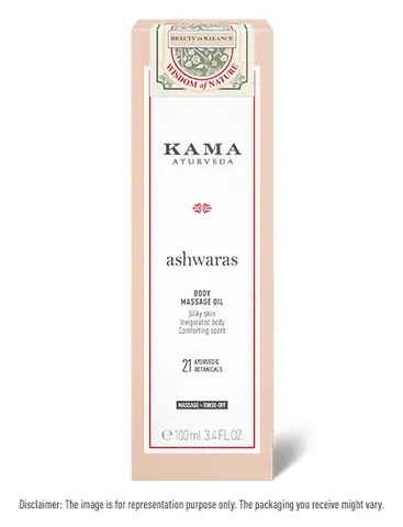 The pale carton for the Ashwaras body massage oil