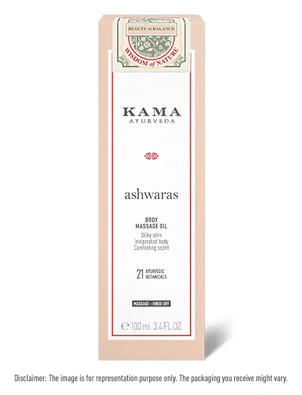 The pale carton for the Ashwaras body massage oil