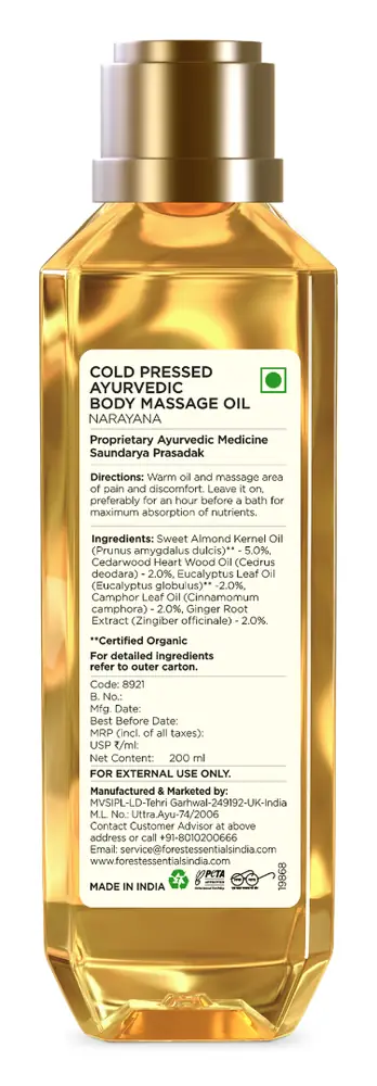 Back of the bottle showing the label text