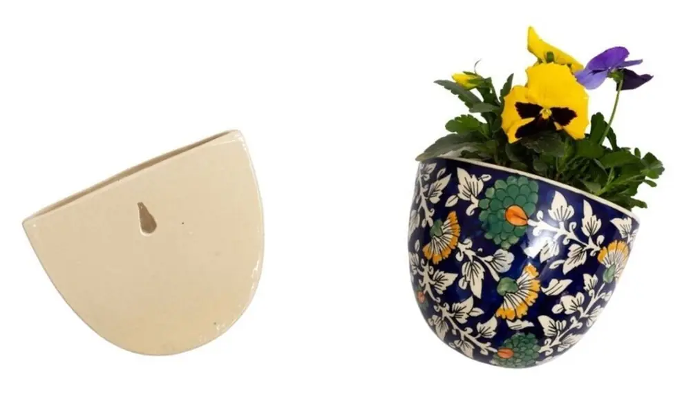 The planter beside its plain cream back
