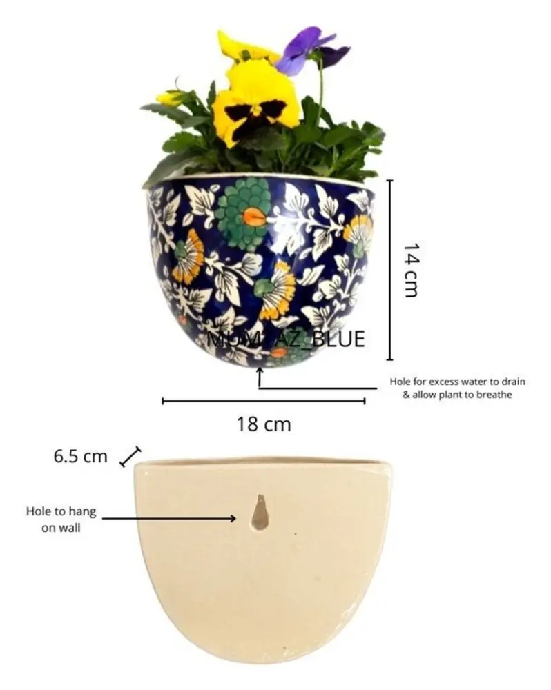 A graphic showing the planter's measurements