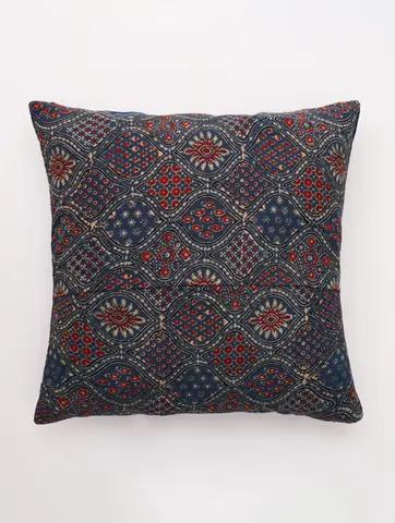 Another view of the cover showing a patterned red and blue face