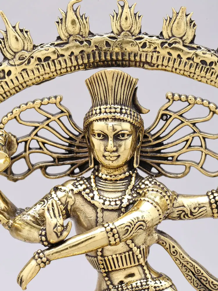 Close view of Shiva's face and crown