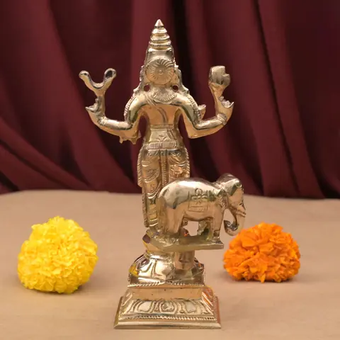 Rear three-quarter view of the idol