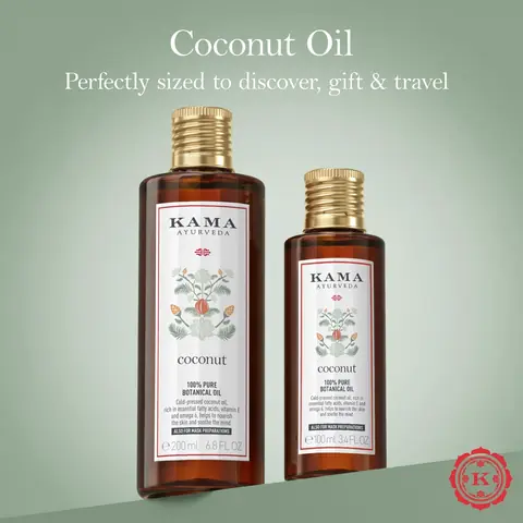 Two sizes of the coconut oil bottle side by side