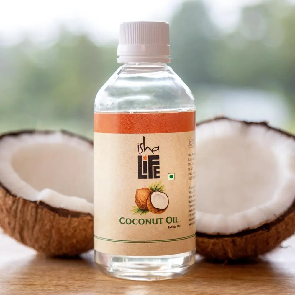 Front of the coconut oil bottle