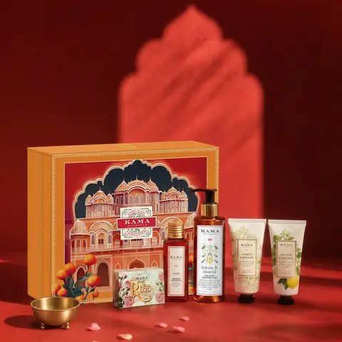The orange and red box against a red background