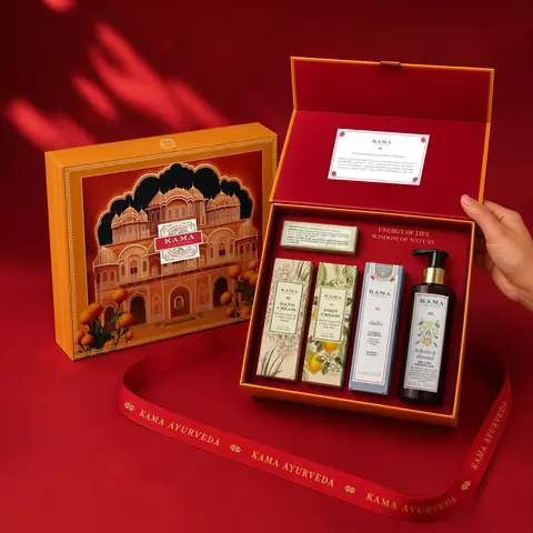 Open gift box showing the products inside