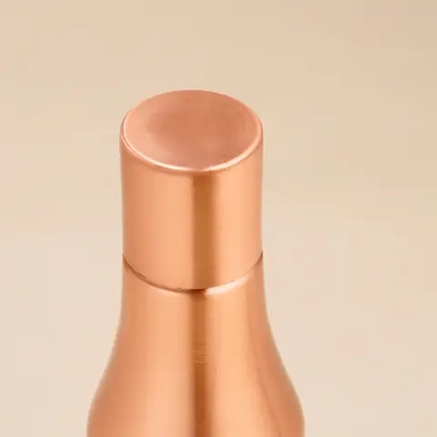Close view of the bottle's cap and neck