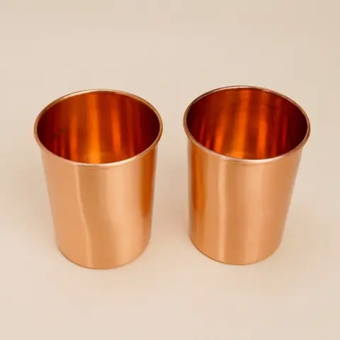 Two glasses seen from above at an angle