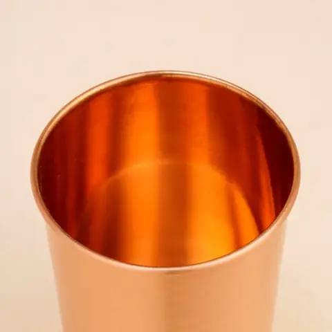 Looking into the polished inside of a glass