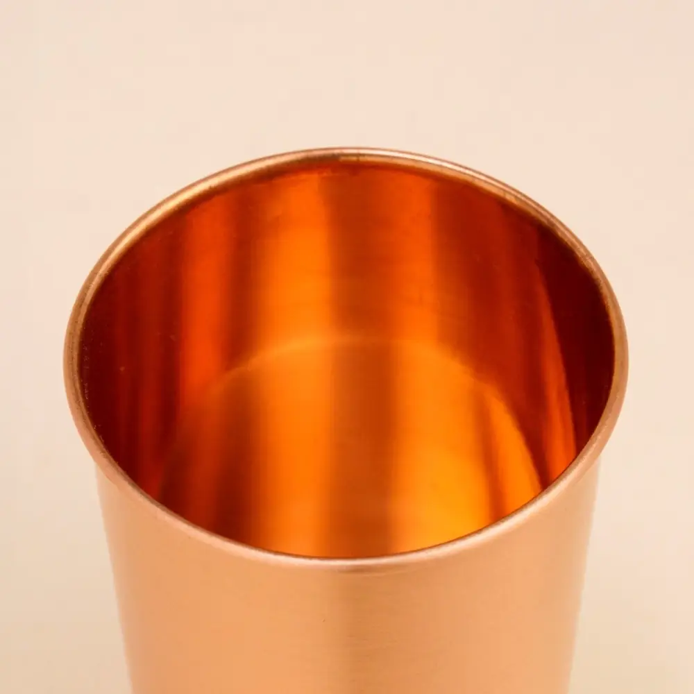 Looking into the polished inside of a glass