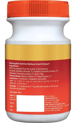Back of the bottle showing the label panel