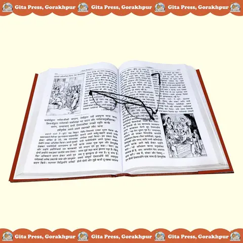 Open book with reading glasses resting on the page