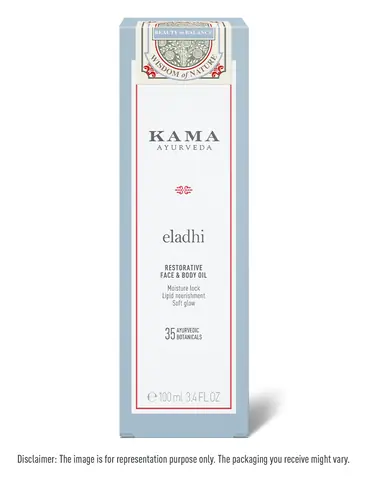 The pale blue carton the oil is sold in