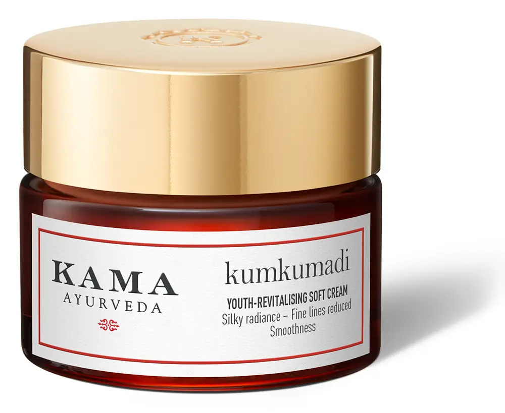 Kumkumadi soft cream jar with gold lid