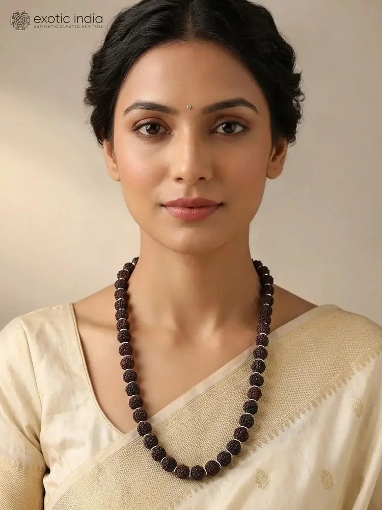 A model wearing the mala