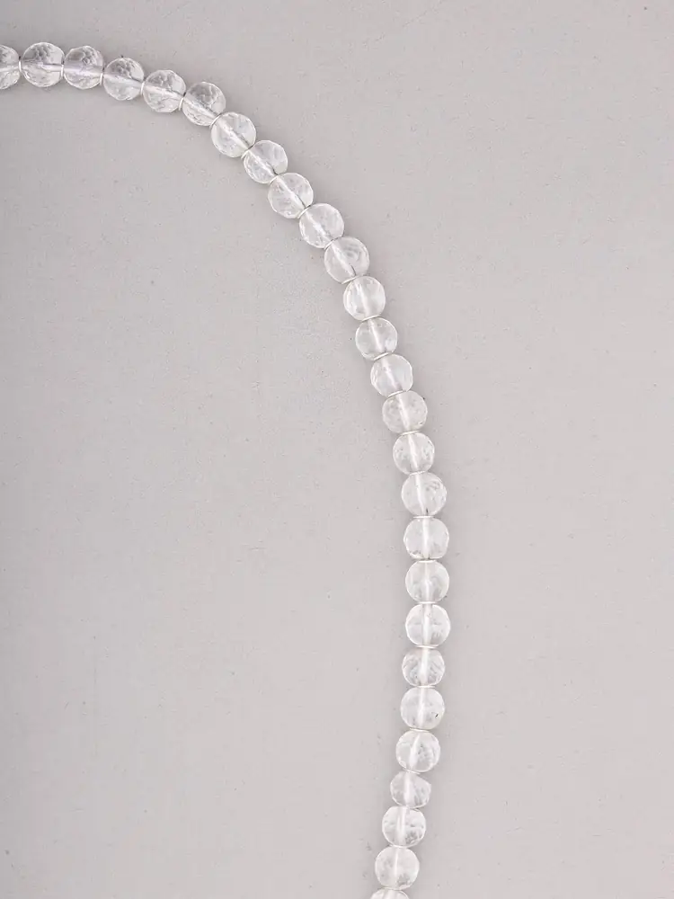 Close view of the clear round beads