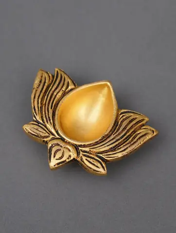 One lotus diya at an angle showing the petals